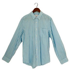 RVYC Shirt Men XL Blue White Plaid Button Up Cotton Preppy Skater Casual Comfy